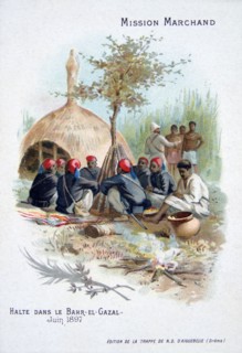 The Marchand expedition: resting at Bahr-el-Gazal, Sudan, June 1897. Artist: Unknown