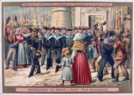 'Embarkation of the Marines at Brest for Madagascar', 1883. Artist: Unknown