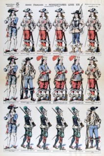 French Army; musketeers of Louis XIII, 17th century (19th century). Artist: Unknown