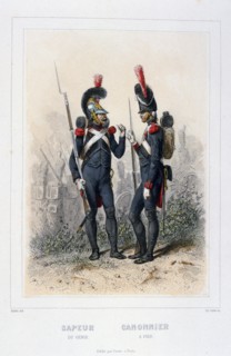 'Sapper and Gunner', Napoleon's Imperial Guard, (1859). Artist: C Colin