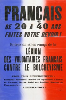 Recruitment poster for the Legion of French Volunteers, 1941-1944. Artist: Unknown