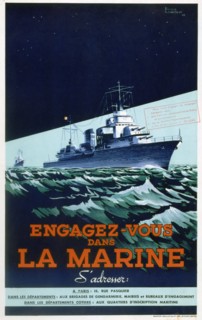 French Navy recruitment poster, c1930-1945. Artist: Roger Levasseur