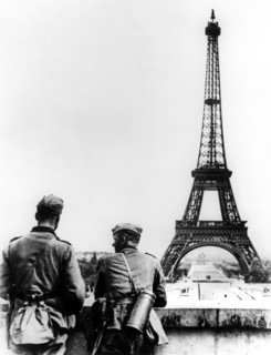 German soldiers at the Eiffel Tower, Paris, June 1940. Artist: Unknown