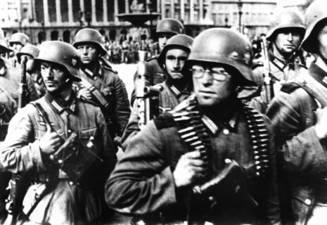 German soldiers marching in Paris, 14 June 1940. Artist: Unknown