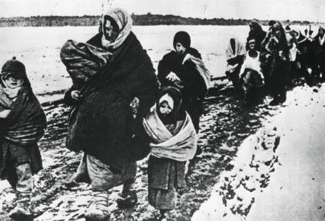 Homeless refugee women and children, Russia, 1941. Artist: Unknown