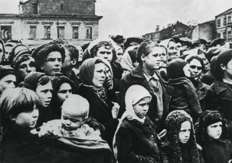 People of the Russian city of Smolensk after its liberation by the Red Army, 1943. Artist: Unknown