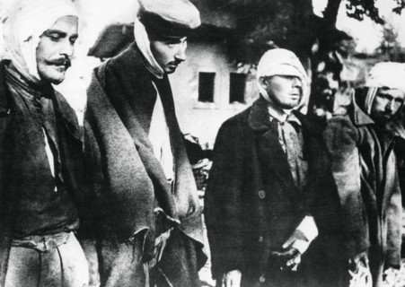 Freed prisoners from the concentration camp at Salaspils, Latvia, liberated by the Red Army in 1944. Artist: Unknown