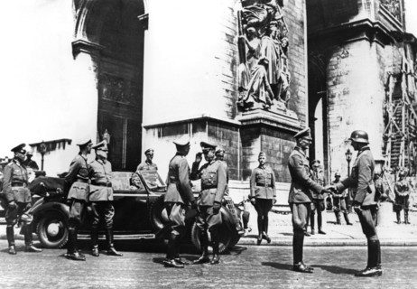 German officers at the Arc de Triomphe during the victory parade, Paris, June 1940. Artist: Unknown