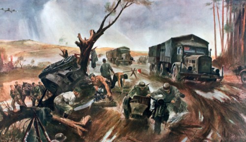 'Road to the Front', superior German organization, 1941. Artist: Unknown