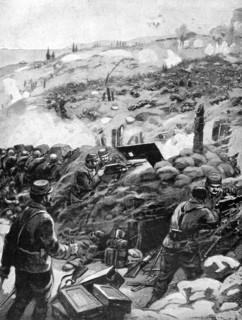 'Combat in the Dardanelles, Achi Baba', 1915. Artist: Unknown