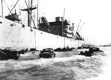 American amphibious vehicles, Le Havre, France, 1944. Artist: Unknown