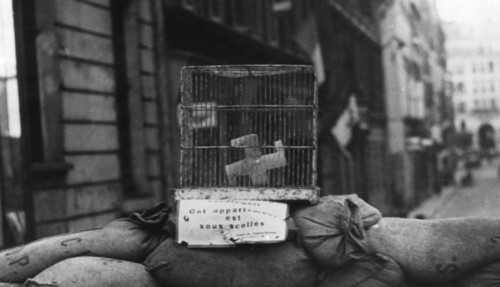 Barricade on the Rue de Chateaudun, liberation of Paris, August 1944. Artist: Unknown