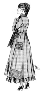 Woman's wrap with crêpe hem and silk veil, 1915. Artist: Unknown