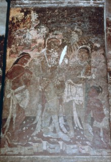 Lady at her toilet, cave fresco, Ajanta, India. 1st-5th century. (20th century). Artist: Unknown
