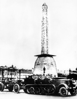 German artillery driving through the Place de la Concorde, Paris, 1940. Artist: Unknown
