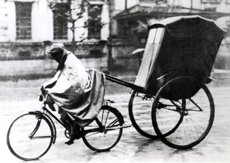 Bicycle taxi, German-occupied Paris, 1940-1944. Artist: Unknown