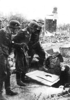 German troops entering Stalingrad, Russia, September 1942. Artist: Unknown