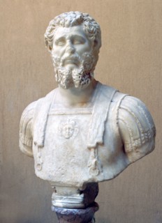 Marble bust of Roman Emperor Lucius Septimius Severus. Artist: Unknown