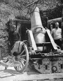 French 270 heavy artillery mortar, Artois, France, World War I,1915. Artist: Unknown