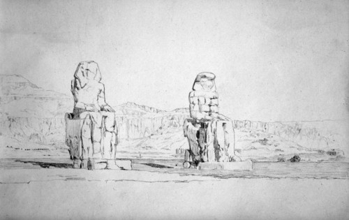 'Statues at Thebes', c1842. Artist: Richard Dudd