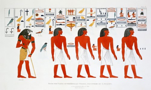 Mural from the Tombs of the Kings at Thebes, 1820. Artist: Giovanni Battista Belzoni
