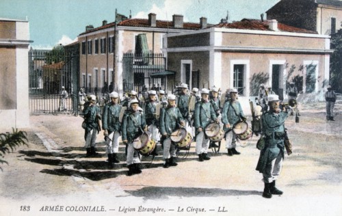 Marching band, French Foreign Legion, c1910. Artist: Unknown