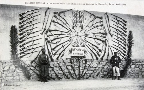 Catured arms from the battle of Menabha, Colomb-Béchar, Algeria, c1910. Artist: Unknown