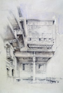 'The Court of the House of the Artist, Cairo', Egypt, 19th century. Artist: John Frederick Lewis