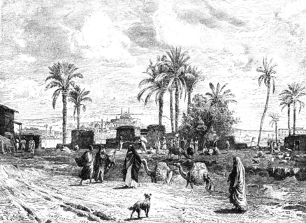 'Cairo seen of left bank of the Nile', 1881. Artist: Unknown