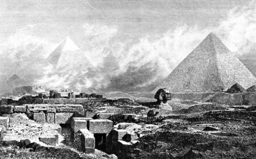 'The Sphinx and Pyramids, Egypt', 1880. Artist: Bh Fiedlen