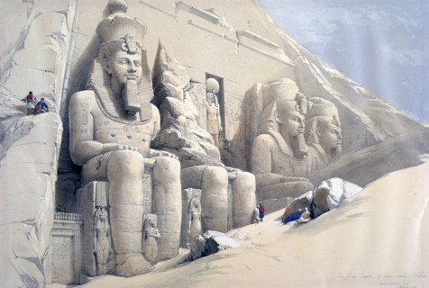 'The Great Temple of Abu Simbel, Nubia', c19th century. Artist: David Roberts