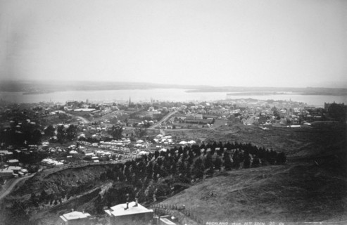 Auckland from Mt Eden, New Zealand, 1899. Artist: Unknown