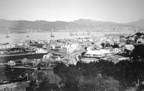 Lambton Harbour and Queen's Wharf, Wellington, New Zealand, 1870. Artist: James Bragge