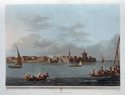 'Fort and Harbour of Aboukir, Ancient Canopus', Egypt, 1801. Artist: Thomas Milton