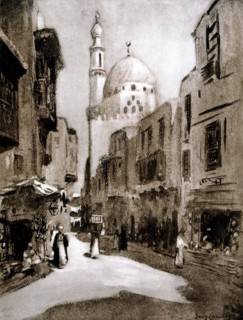 Old street in sunlight, Cairo, Egypt, 1928. Artist: Louis Cabanes