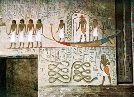 Boat scene, Tombs of the Nobles, Thebes, Egypt. Artist: Unknown