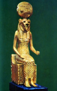 Seated statuette of the Ancient Egyptian goddess Sekhmet, 16th-13th century BC. Artist: Unknown