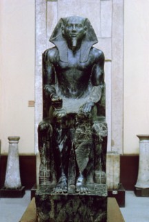 Diorite statue of the Ancient Egyptian pharaoh Khafre, 26th century BC. Artist: Unknown