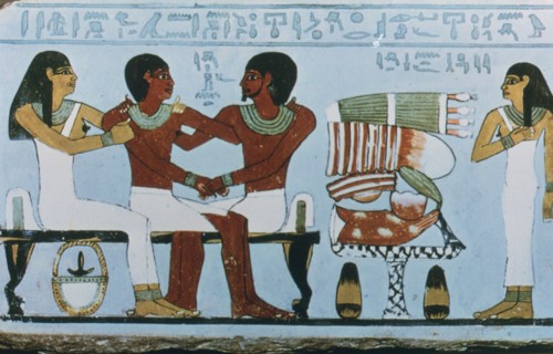 Part of painted limestone stela of Amenemhet, Abydos, Egypt, 11th Dynasty. Artist: Unknown
