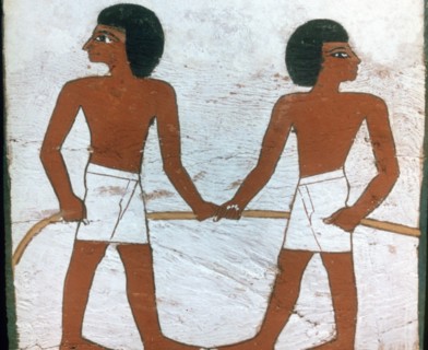Detail of the decoration of a sarcophagus of The Lady of Madja, 18th Dynasty. Artist: Unknown