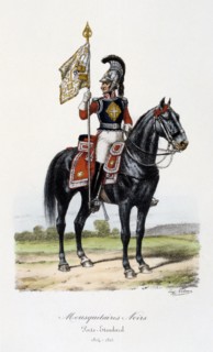 Mousquetaires Noirs, Standard Bearer, 1814-15. Artist: Eugene Titeux