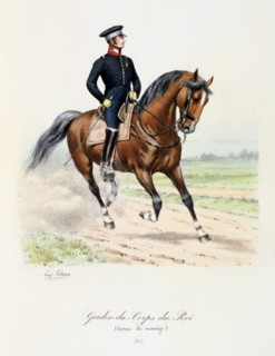 Gardes-du-Corps de Roi, tenue de manége,1815 Artist: Eugene Titeux