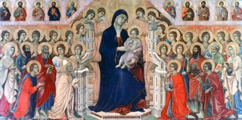 'Maestà', (Madonna with Angels and Saints), 1308-1311. Artist: Duccio di Buoninsegna