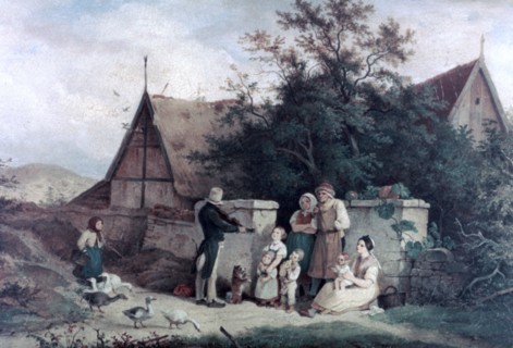 'The Fiddler of the Village', 1845. Artist: Ludwig Richter