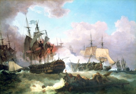 'The Battle of Camperdown', 1799. Artist: Philip James de Loutherbourg