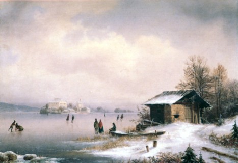 'Winter Landscape, Ljubljana', c1844-1871. Artist: Marko Pernhart