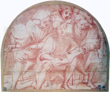 'Four Courtiers', c1514-1557. Artist: Jacopo Pontormo