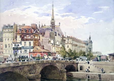 'Saint-Michel Bridge, Paris', c1822-1878.  Artist: Charles Claude Pyne