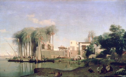 'Beni Suef on the Nile', 19th century. Artist: Prosper Georges Antoine Marilhat