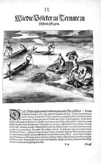 Fishing with Indians, 1606. Creator: Theodor de Bry.
